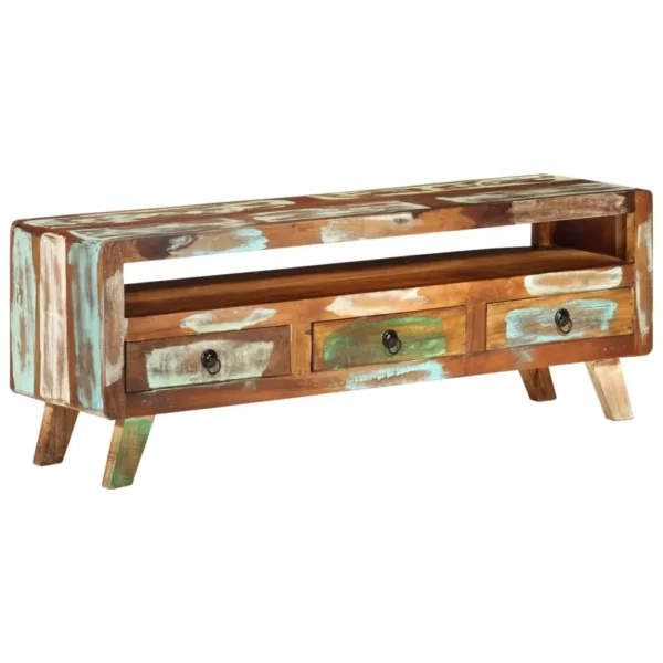 TV Stand Multicolor 43.3"x11.8"x15.7" Solid Wood Reclaimed - Image 23
