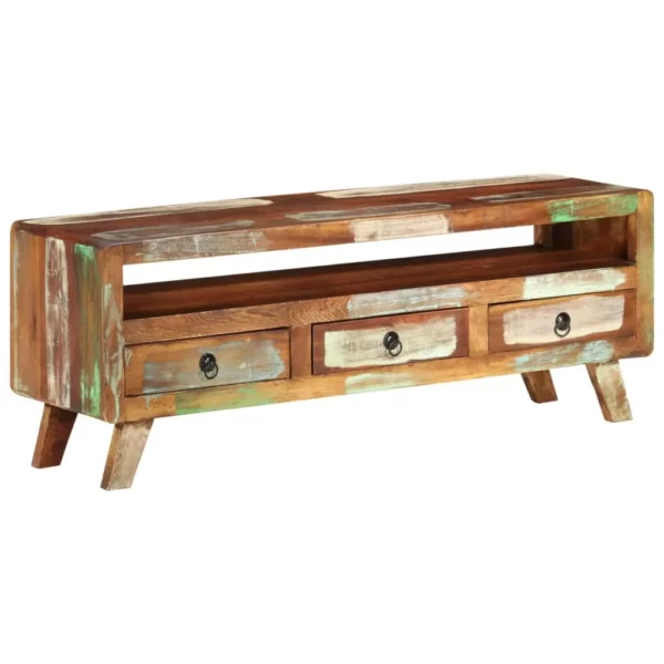 TV Stand Multicolor 43.3"x11.8"x15.7" Solid Wood Reclaimed - Image 24