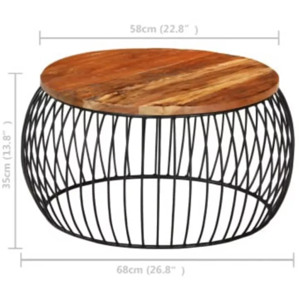 Coffee Table 26.8" Solid Reclaimed Wood - Image 18