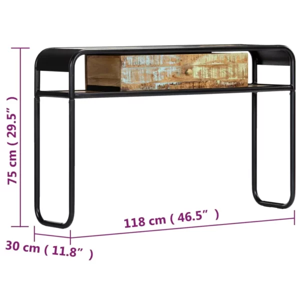 Console Table 46.5"x11.8"x29.5" Solid Reclaimed Wood - Image 20