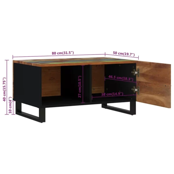 Coffee Table 31.5"x19.7"x15.7" Solid Wood Reclaimed&Engineered Wood - Image 22