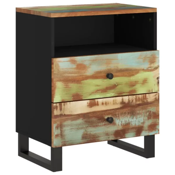 Bedside Cabinet 19.7"x13"x24.4" Solid Wood Reclaimed&Engineered Wood - Image 21