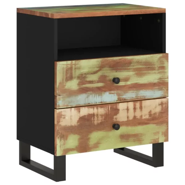 Bedside Cabinet 19.7"x13"x24.4" Solid Wood Reclaimed&Engineered Wood - Image 23