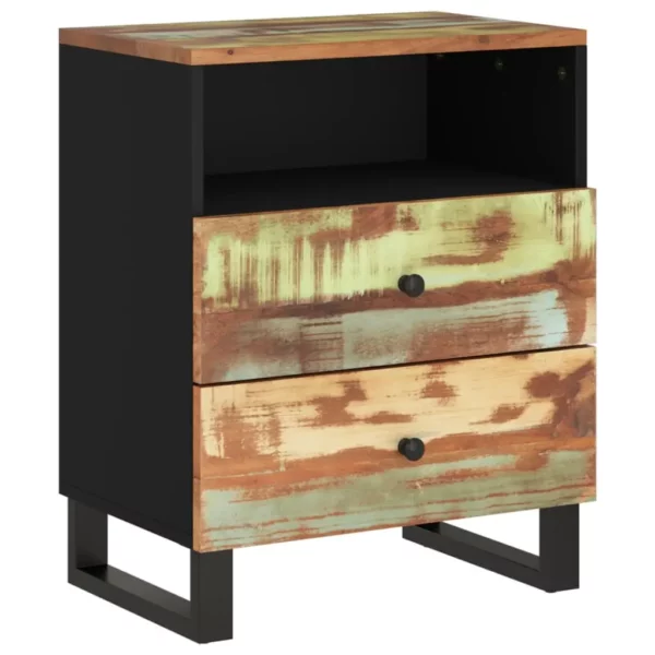 Bedside Cabinet 19.7"x13"x24.4" Solid Wood Reclaimed&Engineered Wood - Image 24