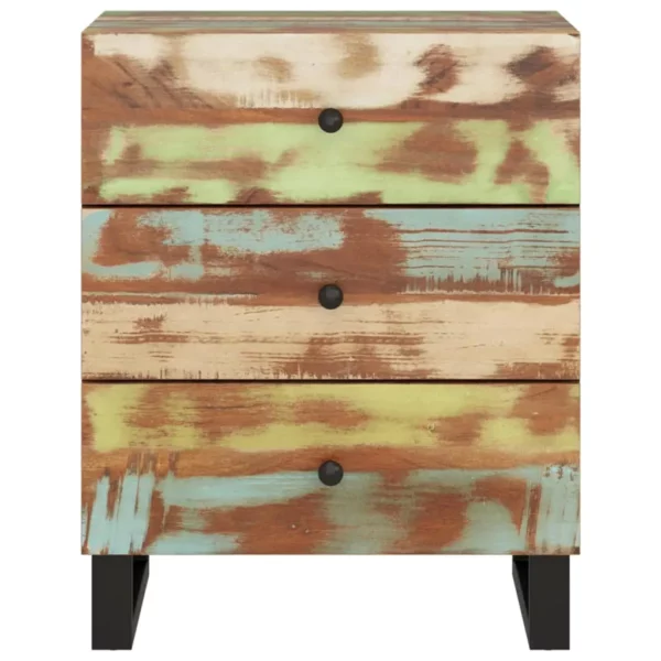 Bedside Cabinet 19.7"x13"x24.4" Solid Wood Reclaimed&Engineered Wood - Image 15