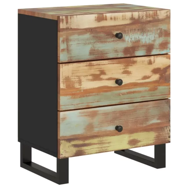 Bedside Cabinet 19.7"x13"x24.4" Solid Wood Reclaimed&Engineered Wood - Image 24