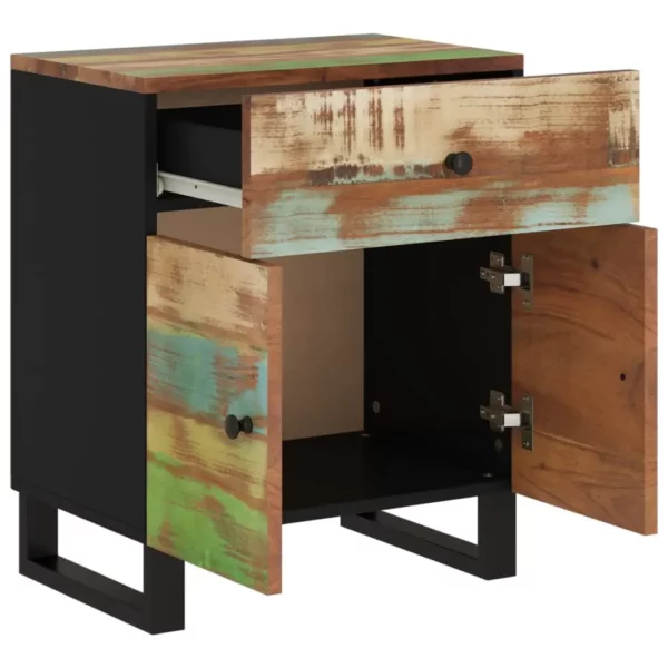 Bedside Cabinet 19.7"x13"x23.6" Solid Wood Reclaimed&Engineered Wood - Image 16