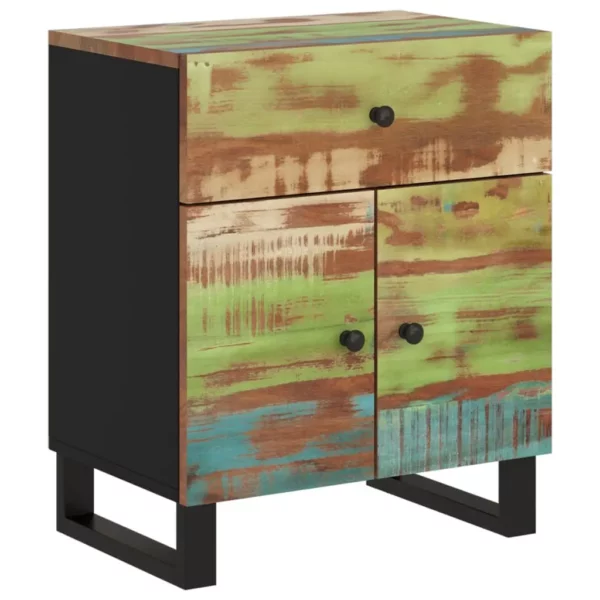 Bedside Cabinet 19.7"x13"x23.6" Solid Wood Reclaimed&Engineered Wood - Image 21