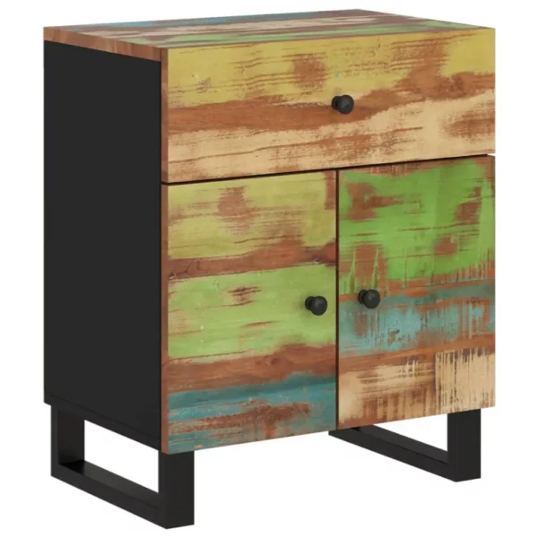 Bedside Cabinet 19.7"x13"x23.6" Solid Wood Reclaimed&Engineered Wood - Image 23