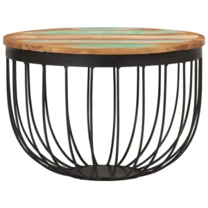 Coffee Table A19.7"x13.8" Solid Wood Reclaimed and Steel