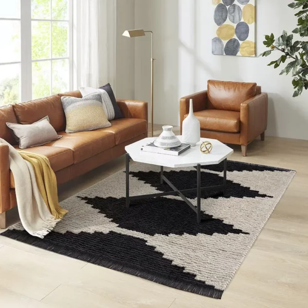 Black & Ivory Modern Area Rug - Image 9