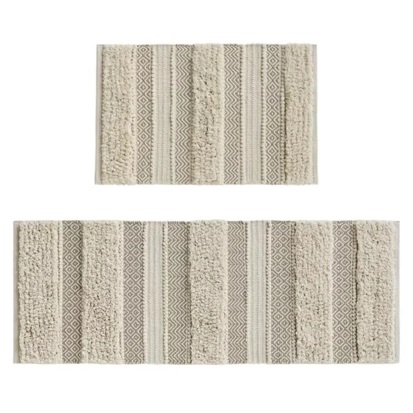 Woven Texture Stripe Bath Rug - Image 6