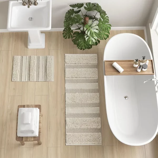 Woven Texture Stripe Bath Rug - Image 8