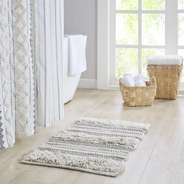 Woven Texture Stripe Bath Rug - Image 6