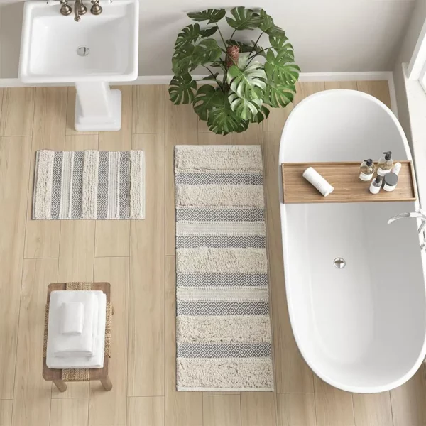 Woven Texture Stripe Bath Rug - Image 9