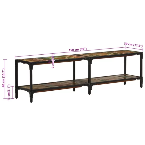 TV Stand 59.1"x11.8"x16.1" Solid Wood Reclaimed - Image 23
