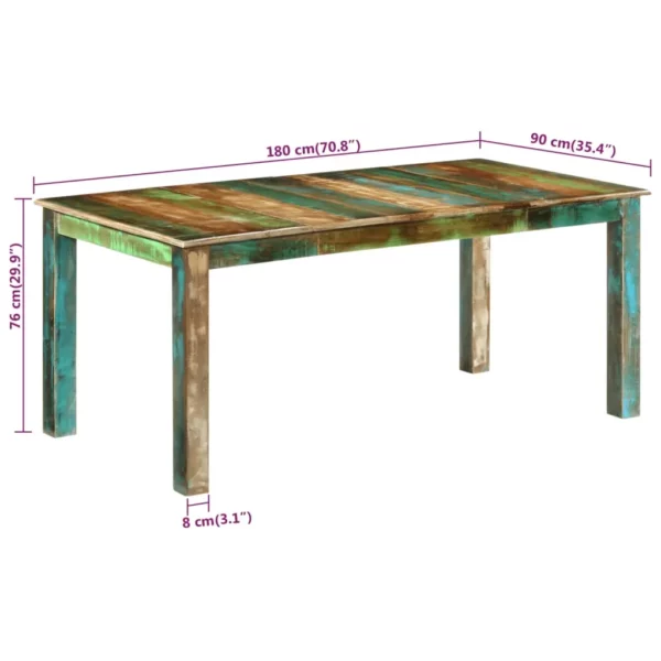 Dining Table 70.9"x35.4"x29.9" Solid Wood Reclaimed - Image 7