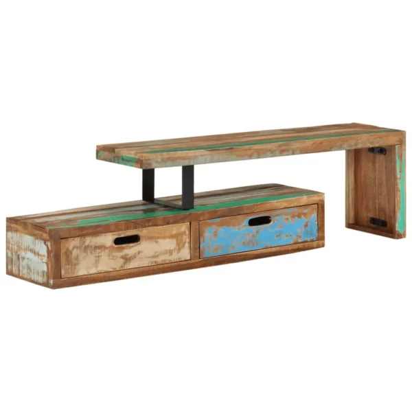 Reclaimed Wood TV Stand - Large Flatscreen Ready Modern Style - Image 2