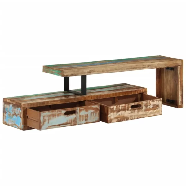 Reclaimed Wood TV Stand - Large Flatscreen Ready Modern Style - Image 8
