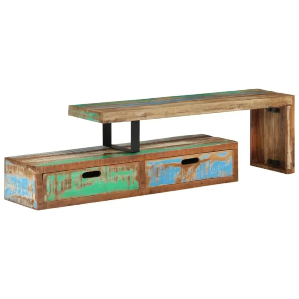 Reclaimed Wood TV Stand - Large Flatscreen Ready Modern Style - Image 11