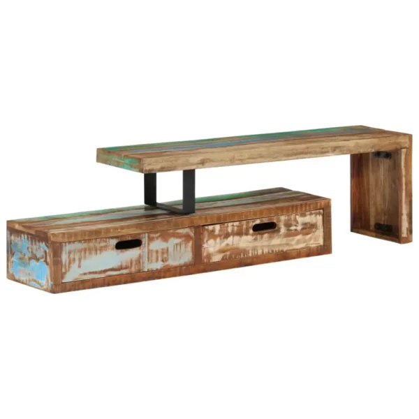 Reclaimed Wood TV Stand - Large Flatscreen Ready Modern Style - Image 12