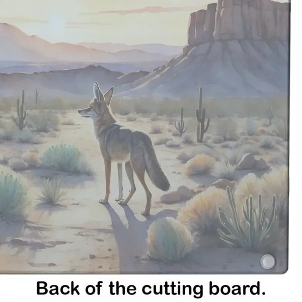 Desert Sunset Coyote Glass Cutting Board - Image 5