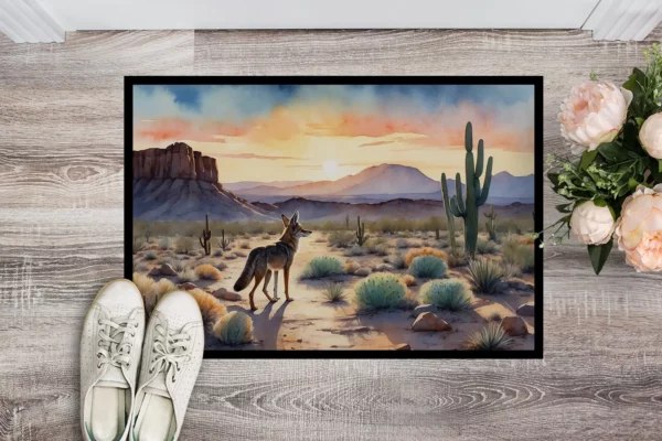 Desert Sunset Coyote Doormat - Image 2