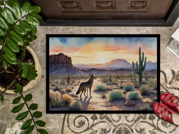 Desert Sunset Coyote Doormat - Image 3