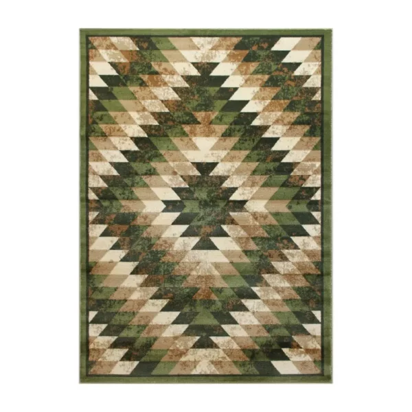 Teagan Collection Southwestern 6' x 9' Green Area Rug - Add Warmth and Style to Your Home Decor