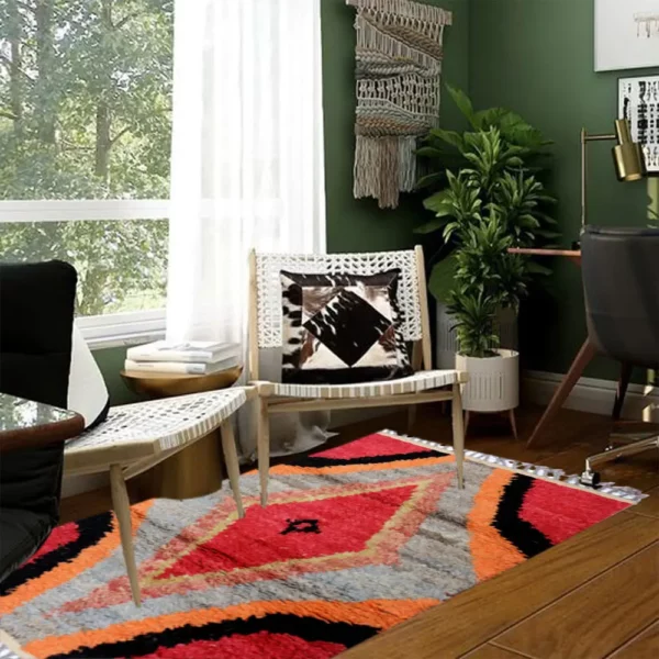 Red Fluffy Soft Rug - Image 9