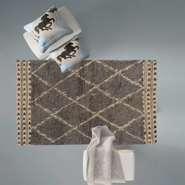 Berber Grey Nickel Soft Handknotted Rug - Image 9