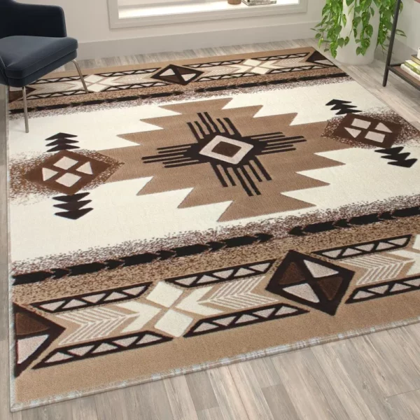 2' x 7' Sage Traditional Southwestern Area Rug - Olefin Fibers with Jute Backing - Image 5