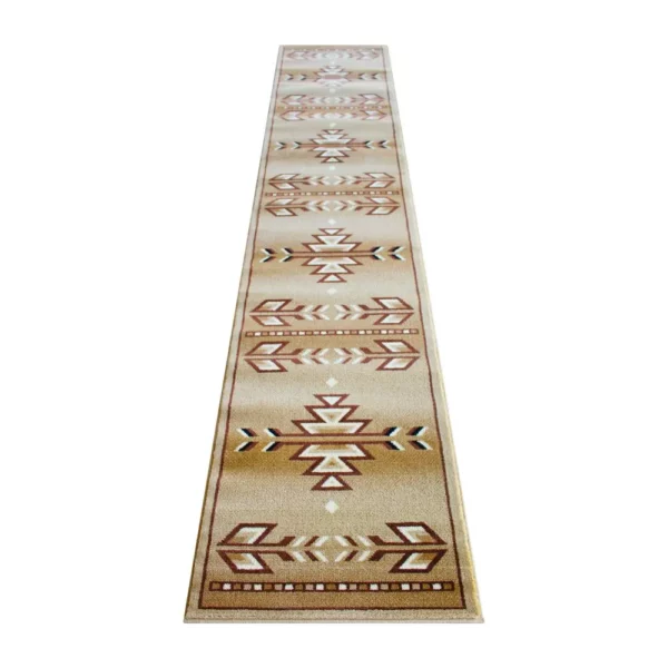 Lodi Collection Southwestern Brown Area Rug - 2' x 11'