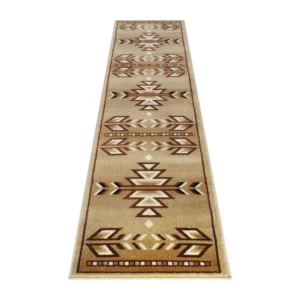 Lodi Collection Southwestern 2' x 7' Brown Area Rug