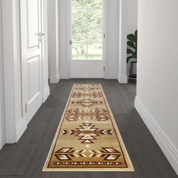 Lodi Collection Southwestern 2' x 7' Brown Area Rug - Image 2