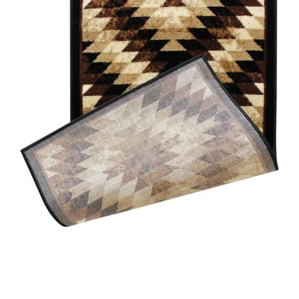 Teagan Collection Southwestern 2' x 11' Brown Area Rug - Image 5