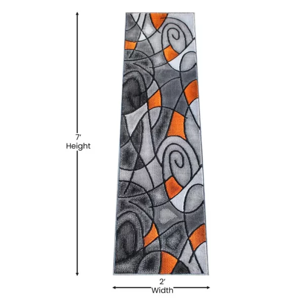 Orange Abstract Area Rug - Image 4