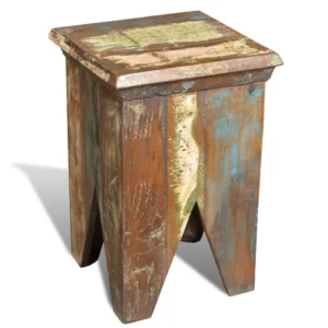 Vintage Stool Multicolor Reclaimed solid wood Compact