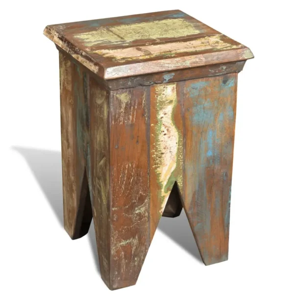 Vintage Stool Multicolor Reclaimed solid wood Compact