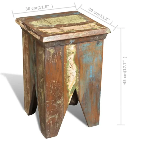 Vintage Stool Multicolor Reclaimed solid wood Compact - Image 7