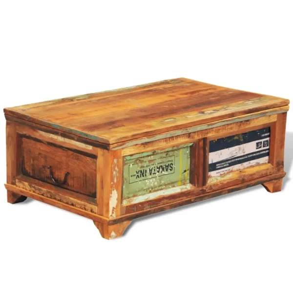  Coffee Table Multicolor Reclaimed wood Medium Rectangular - Image 4