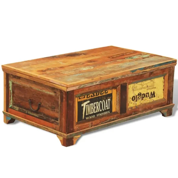  Coffee Table Multicolor Reclaimed wood Medium Rectangular - Image 5