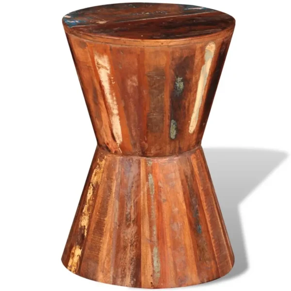 Stool multi-shade reclaimed wood Reclaimed solid wood Compact - Image 4