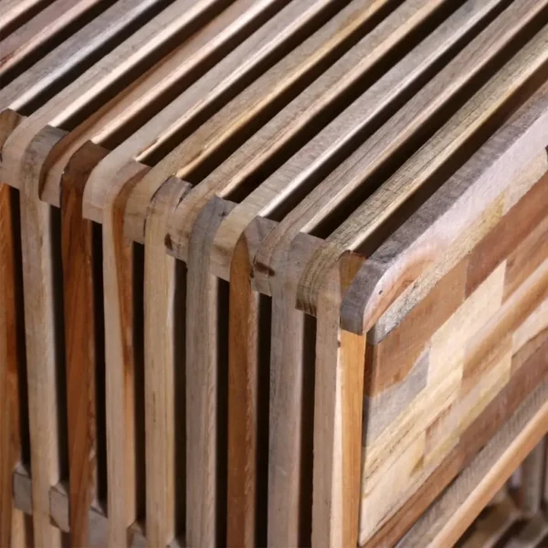 vidaXL Cabinet Various shades of teak Reclaimed teak wood Storage - Image 9