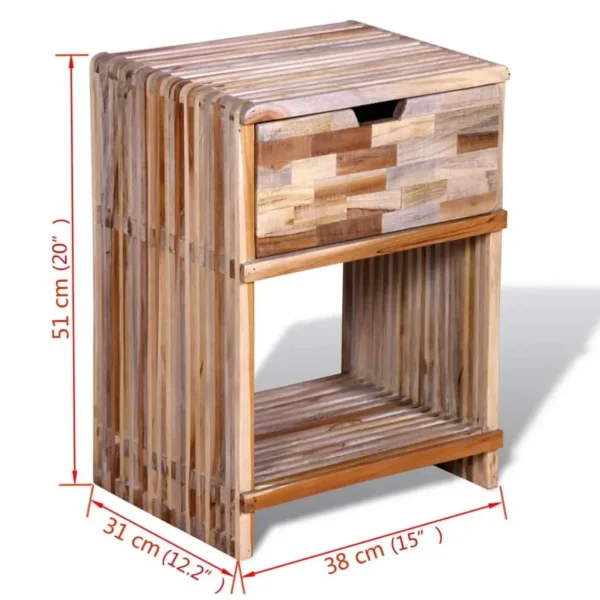 vidaXL Cabinet Various shades of teak Reclaimed teak wood Storage - Image 10