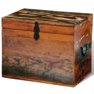 Storage Box Multicolor Reclaimed multi-color solid wood