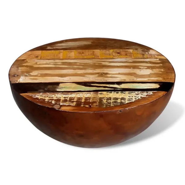  Coffee Table Multi-color wood Solid reclaimed wood Small - Image 4