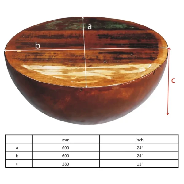  Coffee Table Multi-color wood Solid reclaimed wood Small - Image 6