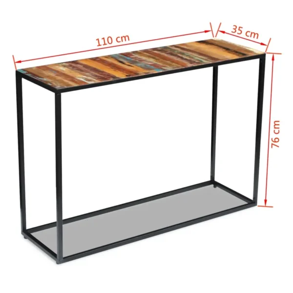  Console Table Multicolour Reclaimed wood Medium Decorative Inlays - Image 8