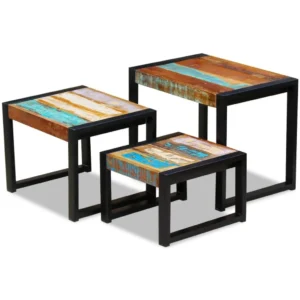 vidaXL Side Table Set of 3 Varies Solid reclaimed wood Small to medium